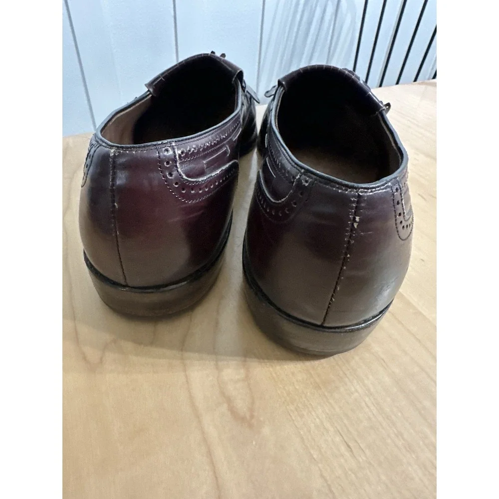 Allen Edmonds Grayson Burgundy Tassel Loafers Mens 15 B USA Made Dress Shoes